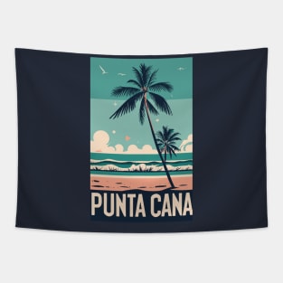 A Vintage Travel Art of Punta Cana - Dominican Republic Tapestry