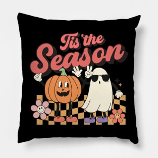 Tis The Season , Retro Halloween Pillow