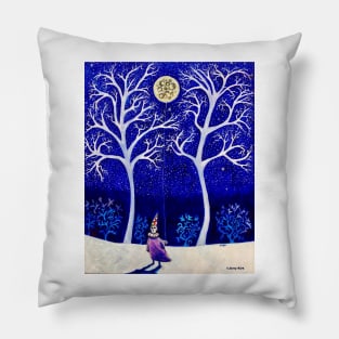 'The Moon is a Balloon Anchored to Promises of the Night' Pillow