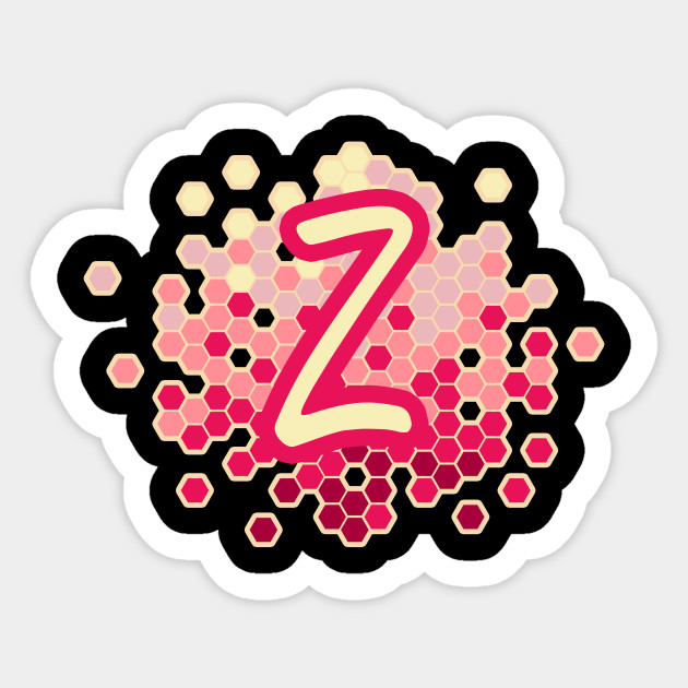 Initial Letter Z Fancy Pink Ornament Initial Monogram Name Letter Z Sticker Teepublic