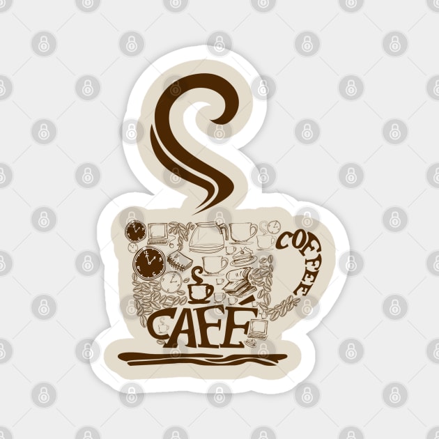 Cafe & Coffee Magnet by High Class Arts