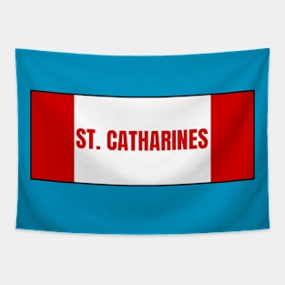 St. Catharines City in Canadian Flag Colors Tapestry