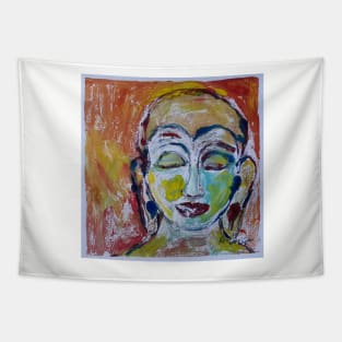 Happy Thoughts, love and compassion Buddha impression Tapestry