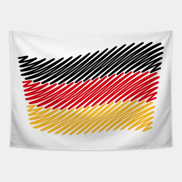 National Flag Of Germany (Scribble) Tapestry by MrFaulbaum