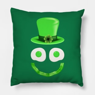 Green Eggs Ham Smile Face Brunch Breakfast Pillow