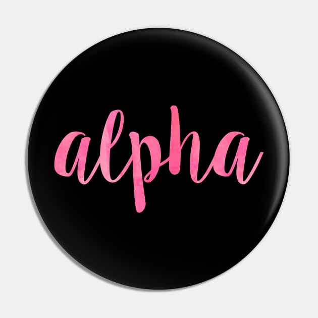 Pink Alpha Pin by lolosenese