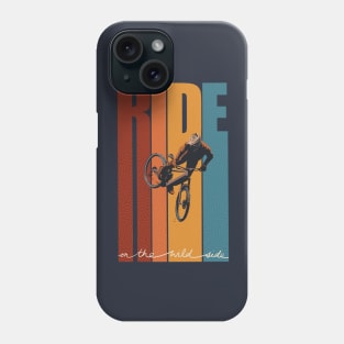 Retro Ride On The Wild Side Mountain Bike Art Phone Case