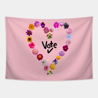 Floral Heart Vote Tapestry