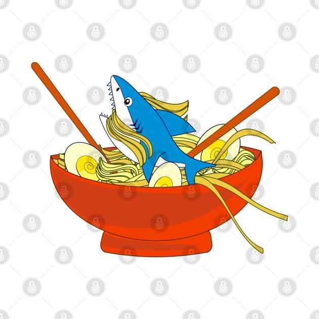 Funny shark in ramen by IDesign23