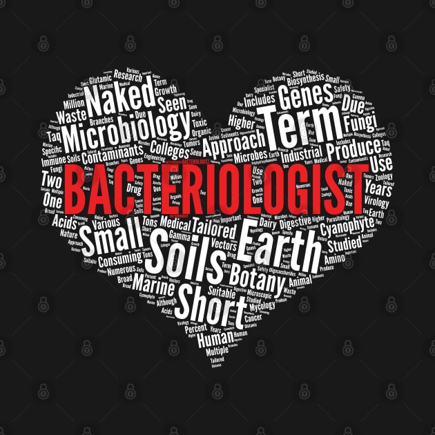 Bacteriologist Heart Shape Word Cloud Design print by theodoros20
