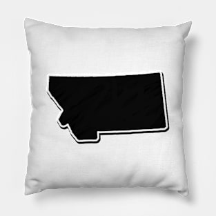 Black Montana Outline Pillow