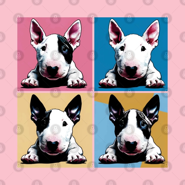 Pop Retro Bull Terrier Art  - Cute Puppy by PawPopArt