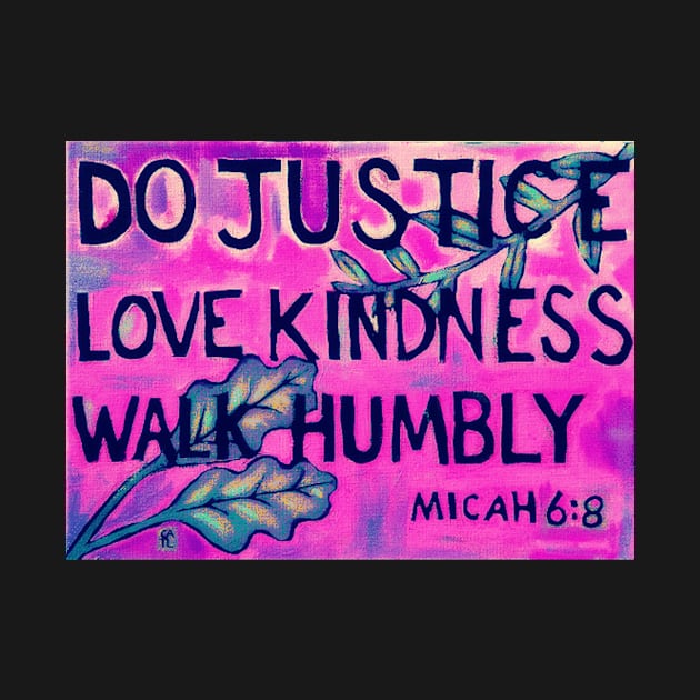 Do Justice Love Kindness Walk Humbly (Purple) by alepekaarts
