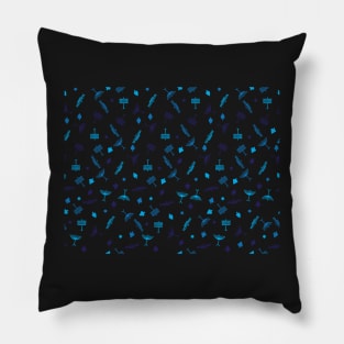 Blue Hanukkah symbols pattern Pillow