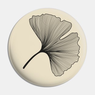 Ginkgo Biloba leaf black & white Pin