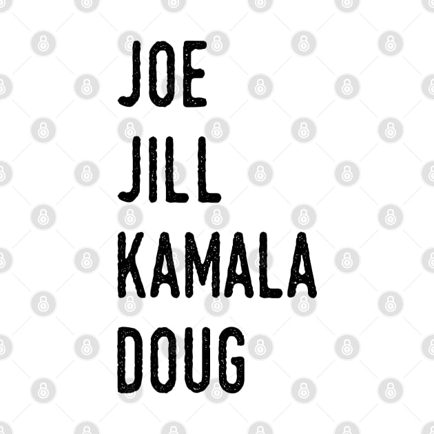 Joe and Jill and Kamala and Doug by WassilArt