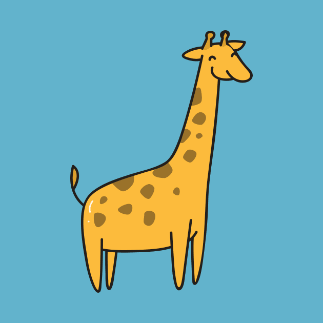 Cute Baby Giraffe Doodle Drawing by SLAG_Creative