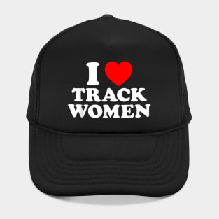 I Love Track Women I Heart Track Athletic Running Sprinting Hat