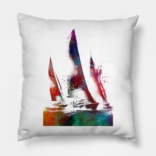 Sailing sport art #sailing Pillow