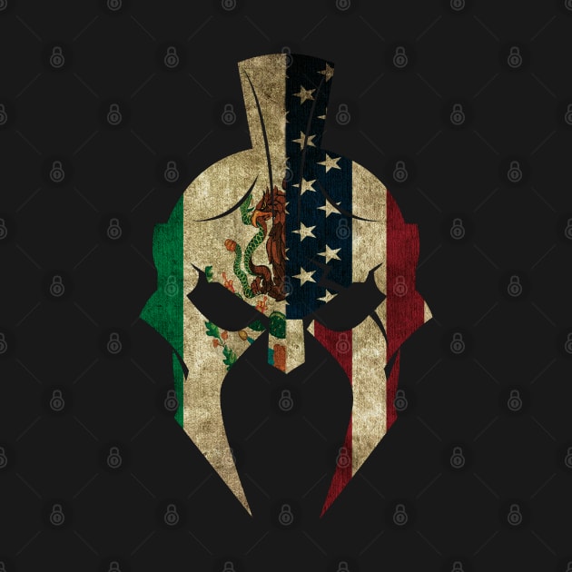 Mexican American Spartan Helmet by Velvet Love Design 