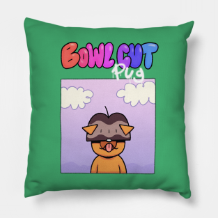 bowlcutpug throw pillows