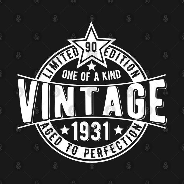 90th birthday vintage badge by The Arty Apples