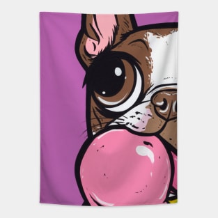 Brown Boston Terrier Ice Cream Tapestry