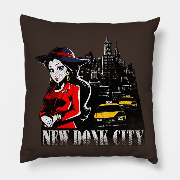 New Donk City Pillow by duckandbear