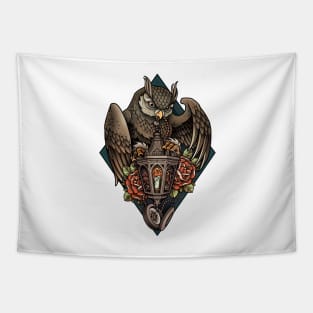 Owl Lantern Tapestry