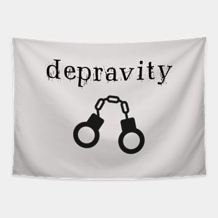 Depravity Handcuffs Large Light-Monotone Tapestry