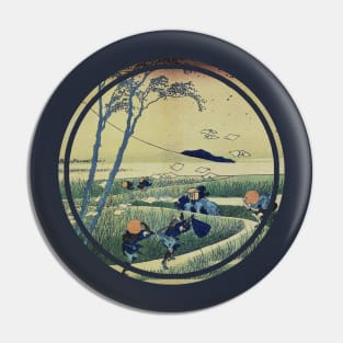 Old Japanese painting (travelers) Pin
