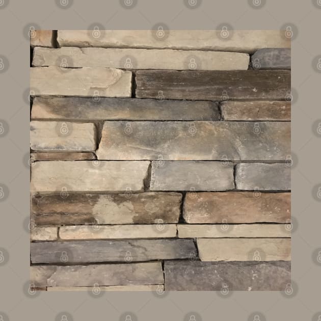 rustic grunge beige grey old wall stone by Tina