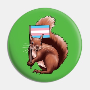 Squirrel with a Trans Flag Pin