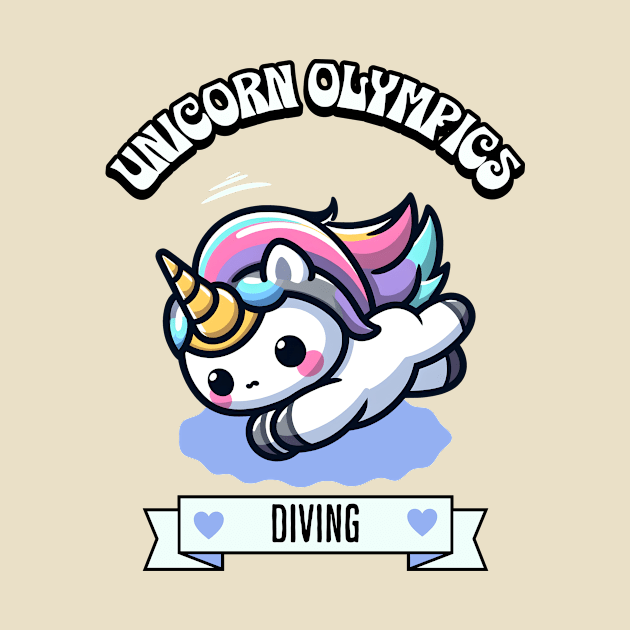 Diving Unicorn Olympics 🏊‍♀️🦄 - Perfect 10 Cuteness! by Pink & Pretty