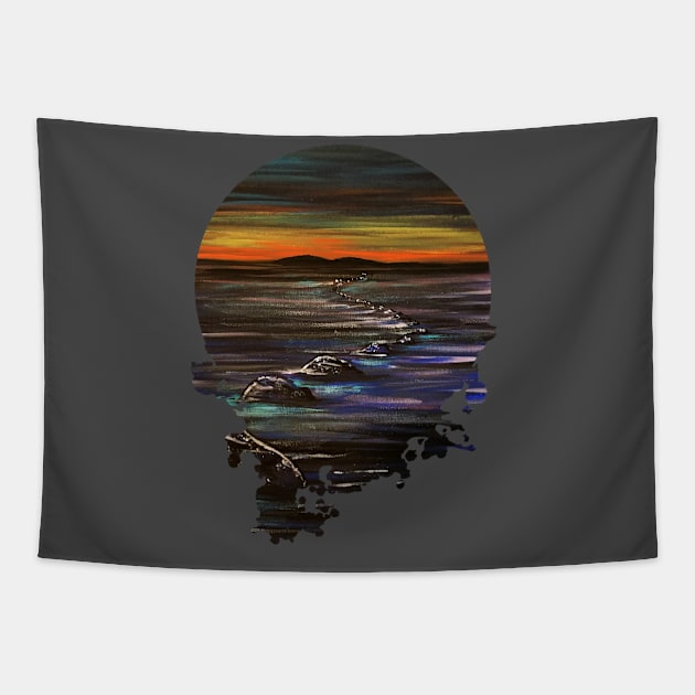 Night Walk Tapestry by adamzworld