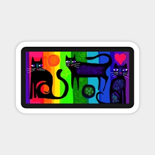 Colourful cats made with paper 53 Magnet