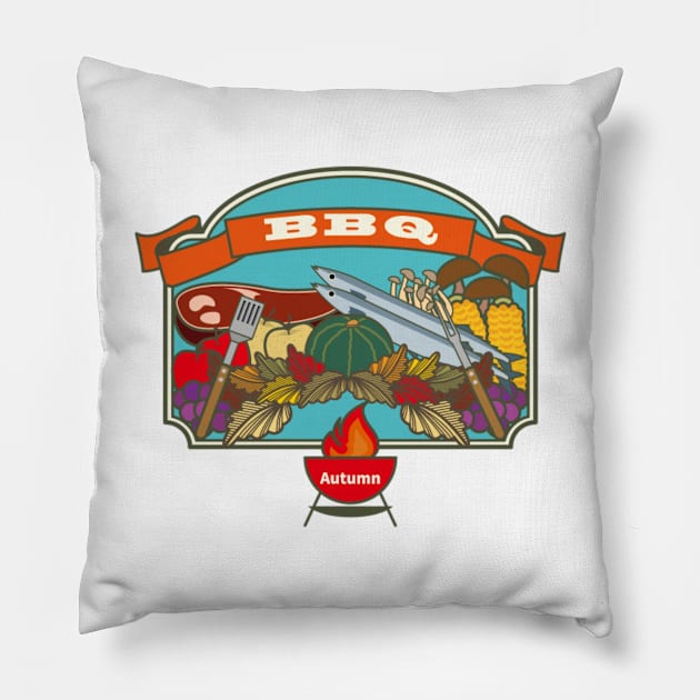 BBQ Autumn Sitcker Pillow by psanchez