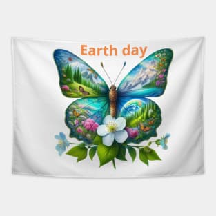 Butterfly of the earth day Tapestry