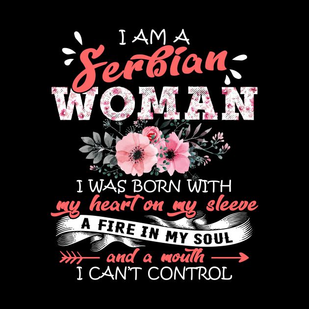 Serbian Woman I Was Born With My Heart on My Sleeve Floral Serbia Flowers Graphic by Kens Shop