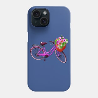 Girl Bike With Flowers Phone Case