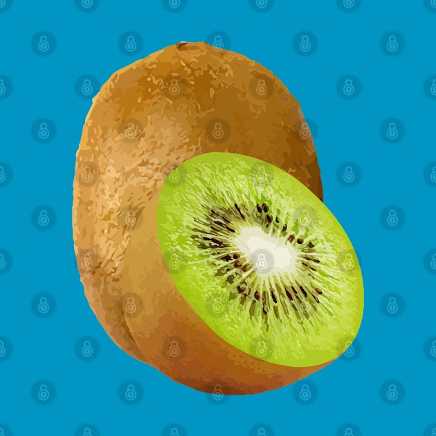 Abstract Minimalist Art of Kiwifruit or Kiwi by Insightly Designs