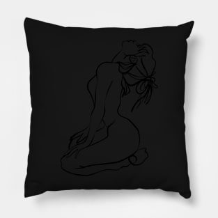 Simple And Aesthetic One Line Art Woman Pillow