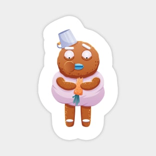 Christmas Sticker, Ginger Man Sticker Magnet