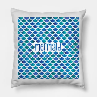 Blue Mermaid Scales Pillow