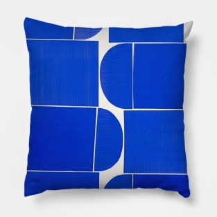 Blue Abstract Geometric Shapes Art Pillow