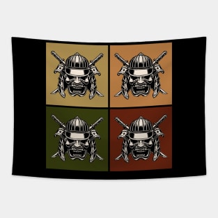 Samurai Warrior Mask Japanese Streetwear Pop Art Bushido Dragon Oni Knight 539 Tapestry