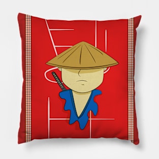 Samurai cartoon Pillow