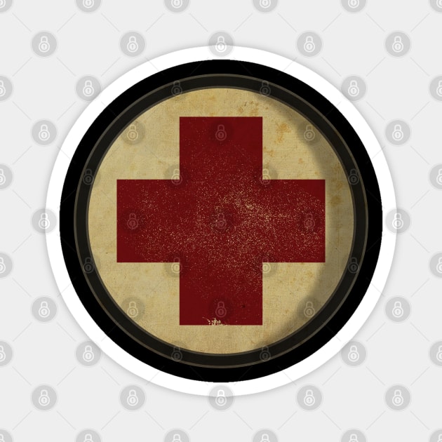 Vintage Medic Cross Magnet by CTShirts