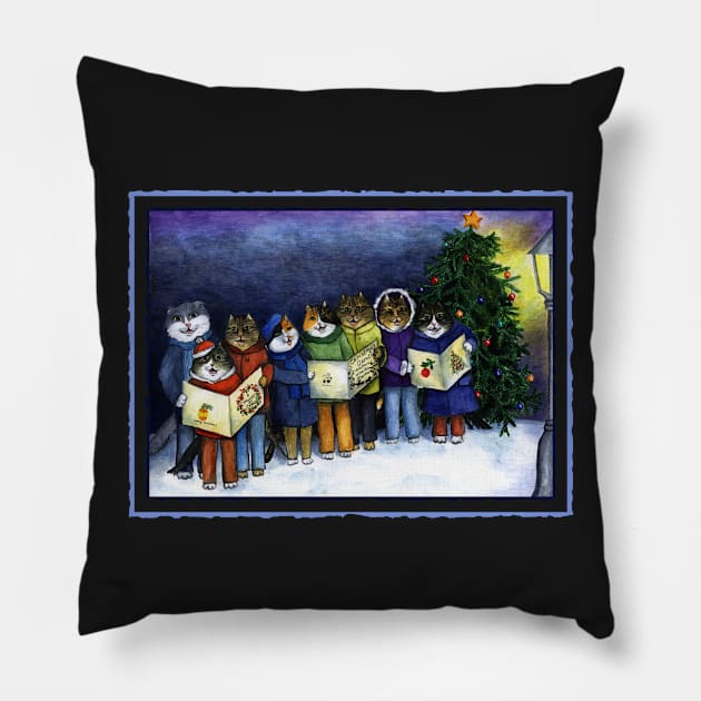 Christmas cats Pillow by HelenaCooper