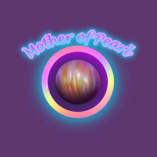Mother of Pearl Neon Retro Marble T-Shirt